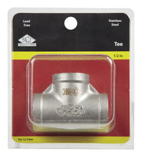 Smith-Cooper 1/2 in. FPT X 1/2 in. D FPT 1/2 in. D FPT Stainless Steel Tee