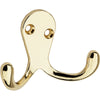 National Hardware Brass Gold Zinc Die-Cast Double Clothes Hook 35 lb. cap. 1 pk