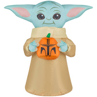 Gemmy 1.5 ft. Prelit Star Wars Airdorable The Child w/ Pumpkin Inflatable