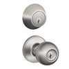 Schlage Corona Satin Stainless Steel Knob and Double Cylinder Deadbolt 1-3/4 in.