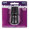 Magic Sliders Rubber Leg Tip Black Round 1-1/4 in. W 2 pk