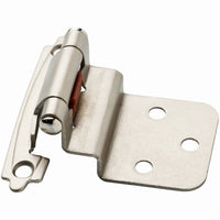 Inset Cabinet Hinges, Self-Close, Satin Nickel, 3/8-In., 2-Pk.