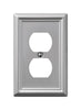 Amerelle Chelsea Brushed Nickel 1 gang Stamped Steel Duplex Wall Plate 1 pk