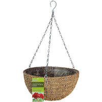 Gardman 14 in. D Natural Fiber Woven Rope Hanging Basket Brown