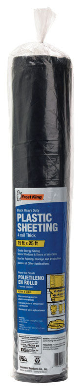 Frost King Plastic Sheeting 4 mil X 15  W X 25 ft. L Plastic Black