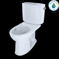 TOTO® Drake® II Two-Piece Elongated 1.28 GPF Universal Height Toilet with CEFIONTECT and Right-Hand Trip Lever, Cotton White - CST454CEFRG#01