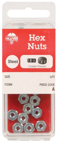 Hillman 8 in. Zinc-Plated Steel SAE Hex Nut 24 pk (Pack of 10)