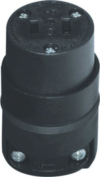 Leviton Commercial and Residential Rubber Non-Polarized Connector 1-15R 18-12 AWG 2 Pole 2 Wire