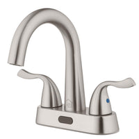 Homewerks Brushed Nickel Motion Sensing Centerset Bathroom Sink Faucet 4 in.