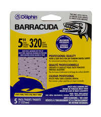 Blue Dolphin Barracuda 5 in. Aluminum Oxide Hook and Loop Sanding Disc 320 Grit Very Fine 5 pk