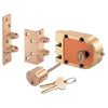 Prime-Line Segal Brushed Brass Solid Bronze Alloy Deadbolt