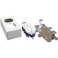 Legrand 500/700 Series Rectangle Metal 1 gang Receptacle Kit White