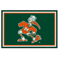 University of Miami Sebastian the Ibis 5ft. x 8 ft. Plush Area Rug