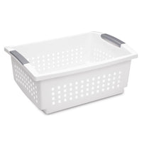 Sterilite 17.125 in.   L X 12.875 in.   W X 7.25 in.   H White Storage Basket (Pack of 10).