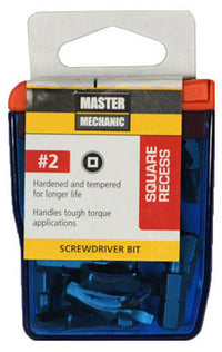 Master Mechanic 25 Pack 1-Inch #2 Square Recess Screwdriver Bit