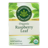 Traditional Medicinals Organic Raspberry Leaf Herbal Tea - 16 Tea Bags - Case of 6