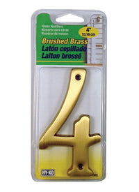 Hy-Ko 4 in. Brass Gold 4 Number Nail-On (Pack of 3)