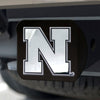 University of Nebraska Black Metal Hitch Cover