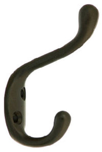 National Hardware 3.3 in. L Oil Rubbed Bronze Black Zinc Hook 75 lb. cap. 1 pk