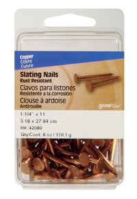 Hillman 1-1/4 in. L Slate Copper Nail Annular Ring Shank Flat (Pack of 5)