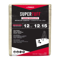 Trimaco Supertuff 12 Ft. W X 15 Ft. L Canvas Drop Cloth 1 Pk