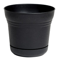 Bloem Saturn 4.5 in. H X 5 in. D Plastic Flower Pot Black