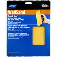 Norton WallSand 8 in. L X 7 in. W 100 Grit Aluminum Oxide Sandpaper 3 pk