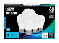 Feit A19 E26 (Medium) LED Bulb Daylight 60 Watt Equivalence 4 pk