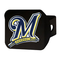 MLB - Milwaukee Brewers Black Metal Hitch Cover - 3D Color Emblem