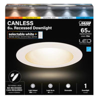 Feit LED Retrofits White 7.1 in. W LED Canless Recessed Downlight 13 W