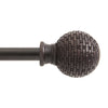 Kenney Weathered Brown Woven Ball Curtain Rod 48 in. L X 86 in. L