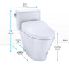 TOTO® WASHLET®+ Nexus® One-Piece Elongated 1.28 GPF Toilet with Auto Flush S550e Contemporary Bidet Seat, Cotton White - MW6423056CEFGA#01