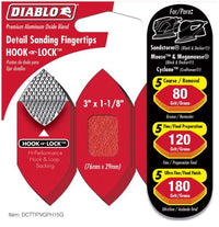 Diablo 3 in. L X 1-1/8 in. W 80 Grit Aluminum Oxide Detail Sanding Fingertips 15 pk