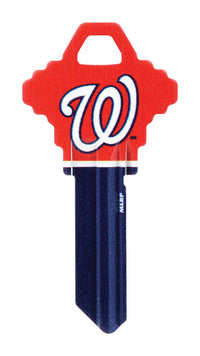 Hillman MLB Washington Nationals House/Office Key Blank 68 SC1 Single sided For Schlage (Pack of 6)