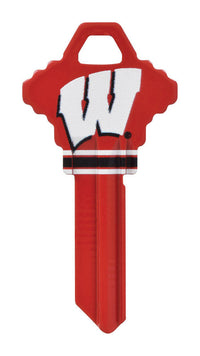 Hillman Wisconsin Badgers Painted House/Office Universal Key Blank Single (Pack of 6).