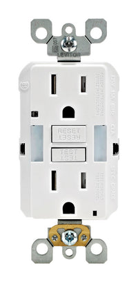 Leviton SmartlockPro 15 amps 125 V Duplex White GFCI Outlet 5-15R 1 pk