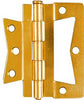 National Hardware 3-1/2 in. L Brass-Plated Surface-Mounted Hinge 2 pk