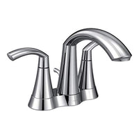 Chrome two-handle high arc bathroom faucet