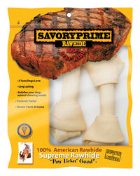 Savory Prime Supreme Medium Adult Knotted Bone Rawhide 6-7 in. L 2 pk