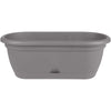 Bloem Lucca Charcoal Gray Resin Oval Window Box 7.5 H x 19 W x 9.13 D in. with Saucer