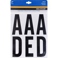 Hillman 3 in. Reflective Black Mylar Self-Adhesive Letter Set A-Z 52 pc (Pack of 6)