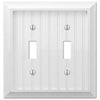 Amerelle Cottage White 2 gang Wood Toggle Wall Plate 1 pk