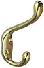 National Hardware 3.3 in. L Brass Gold Zinc Heavy Duty Garment Hook 75 lb. cap. 1 pk