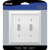 Amerelle Cottage White 2 gang Wood Toggle Wall Plate 1 pk