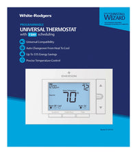 White Rodgers Heating and Cooling Push Buttons Programmable Thermostat