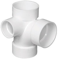 Charlotte Pipe Schedule 40 3 in. Hub X 3 in. D Hub PVC Sanitary Tee with Left Side Inlet 1 pk