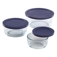 Pyrex 6010170 6 Piece Round Bake 'N Store Bowl Set (Pack of 3)