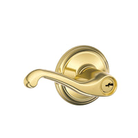 Schlage Flair Bright Brass Entry Lever KD4 1-3/4 in.