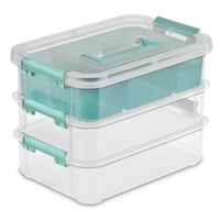 Sterilite 2.2 cu ft Blue/Clear Organizer Bin 7.75 in. H X 7.25 in. W X 10.625 in. D Stackable