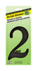 Hy-Ko 3-1/2 in. Black Aluminum Number 2 Nail-On 1 pc. (Pack of 10)